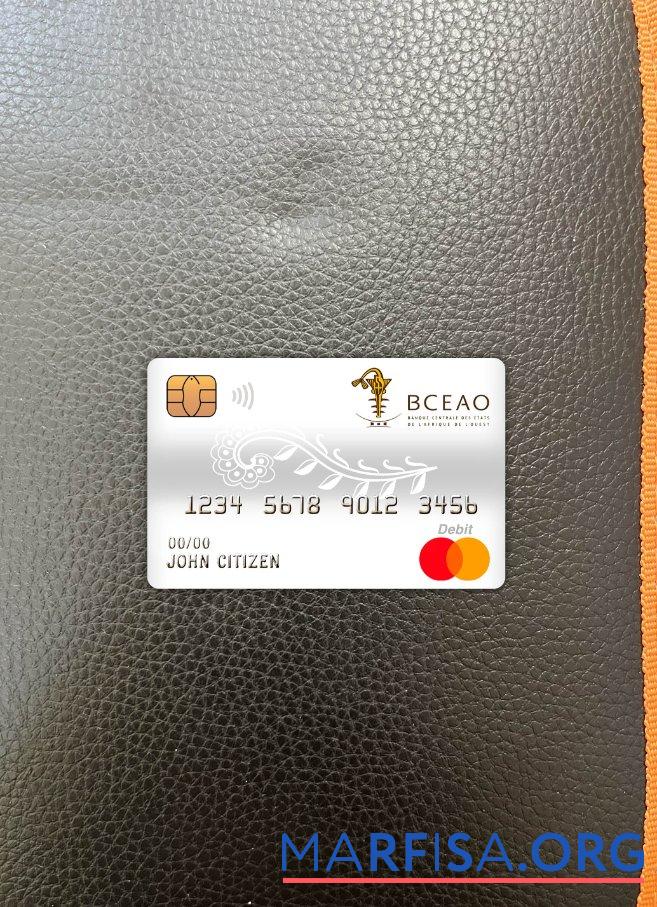 Blank Burkina Faso the central bank of west african states bank master debit card photolook front sample